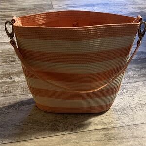 Striped Pink and Cream Women's Bag